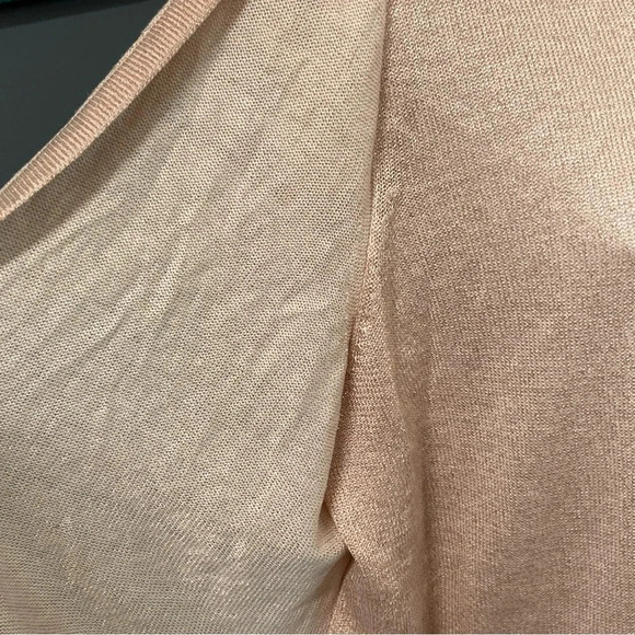 Sparkle Metallic Shirt Cardigan Set Large Peach Jewel Career Office‎ Elegant - Picture 6 of 13